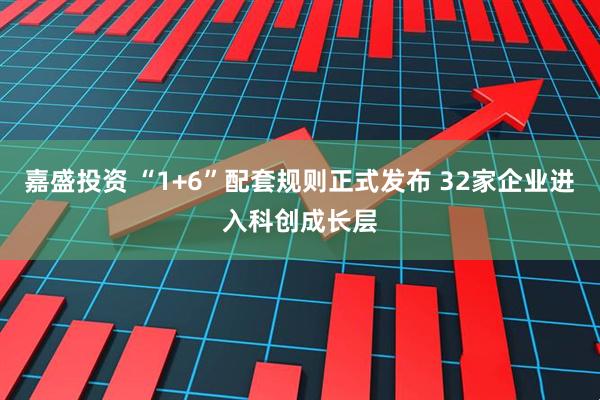 嘉盛投资 “1+6”配套规则正式发布 32家企业进入科创成长层