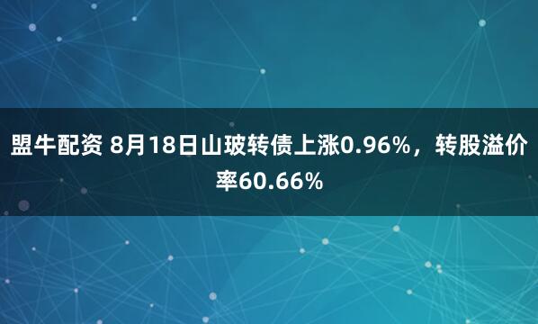 盟牛配资 8月18日山玻转债上涨0.96%，转股溢价率60.66%